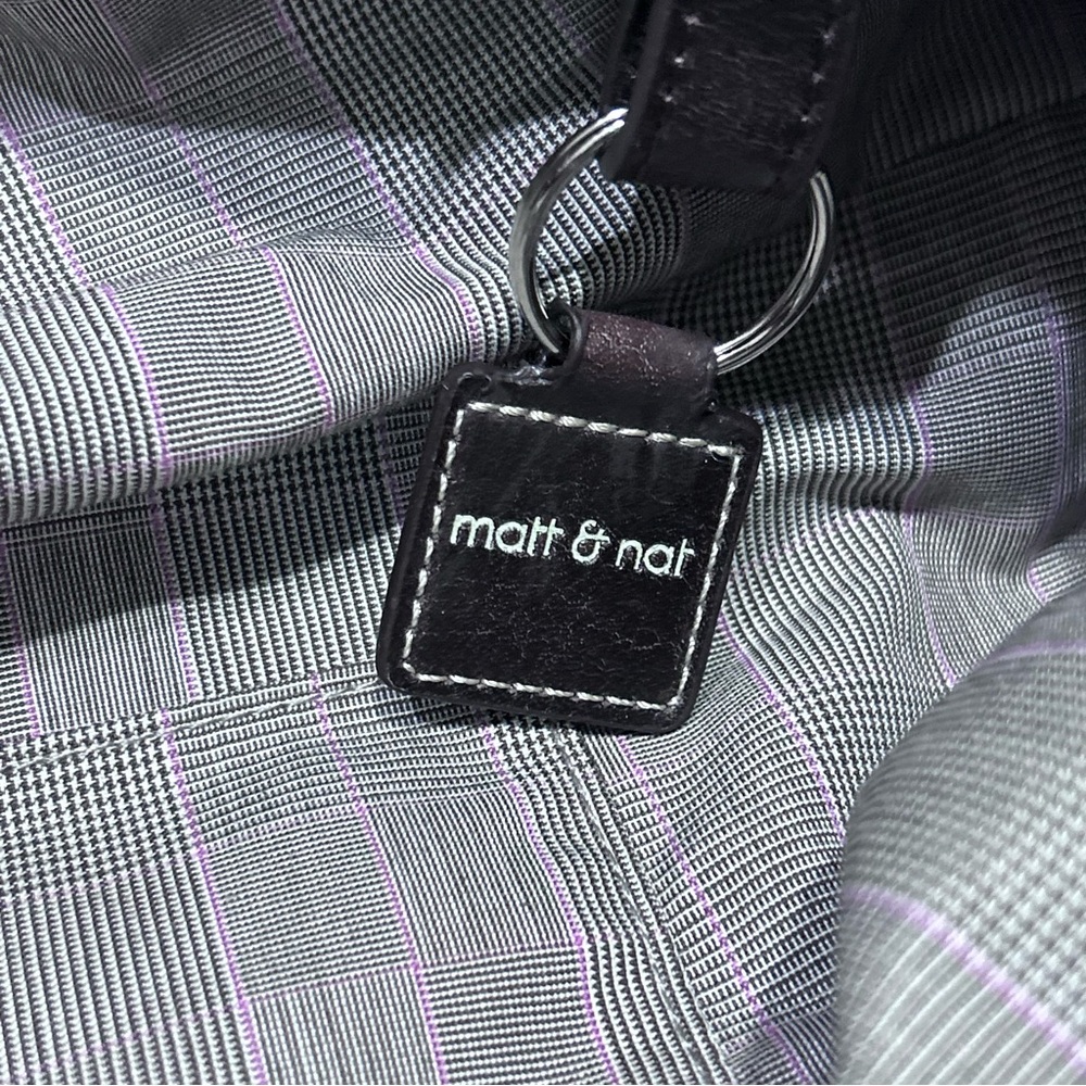 MATT & NAT Women’s Brown Canvas Brown‎ Vegan Leather Handbag, Metal Stud Detail - Picture 12 of 13